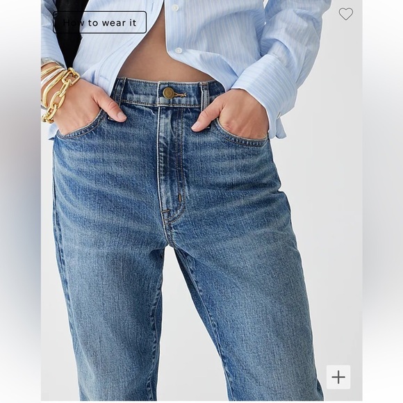 J.Crew Slim Boyfriend High Waisted Jeans Size 25 Medium Wash New with Tags - Picture 1 of 14
